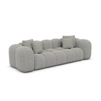 Cotton canapé 3 places en tissu texturé gris clair
