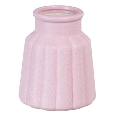 Birgit vase en céramique rose texturé H17cm