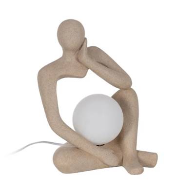 Lampe de table sable femme en résine