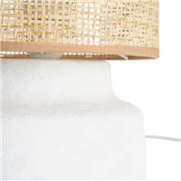 Olympe lampe de table haute en céramique blanc abat-jour fibre de papier H39.5cm