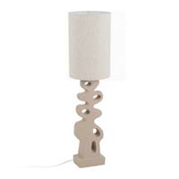 Altéra lampadaire en résine forme oragnique ajouré crème et abat-jour lin H127cm