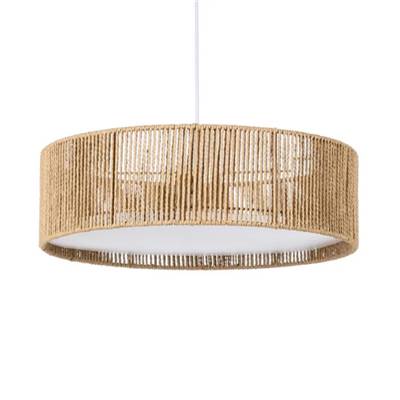 Trubb plafonnier en corde de papier et fond fumé blanc Ø52cm