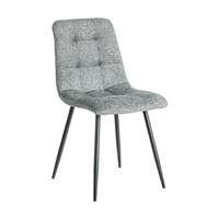 Mantis chaise matelassée marbrée en tissu vert/gris pieds métal