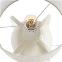 Mauna lampe de table en céramique de forme géométrique blanc et abat-jour lin