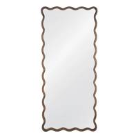 Brooke grand miroir en bois foncé de paulonia en forme de vague H180cm
