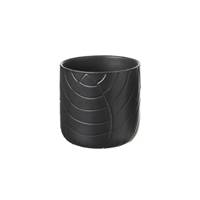 Terra cache-pot noir feuille H14,7