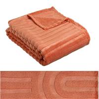 Zoa plaid en flanelle relief terracotta 130x160