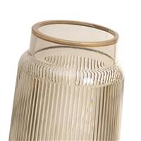 Bouteilla vase en verre fumé et laiton