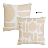 Jack coussin en polycoton beige grosses formes 45x45