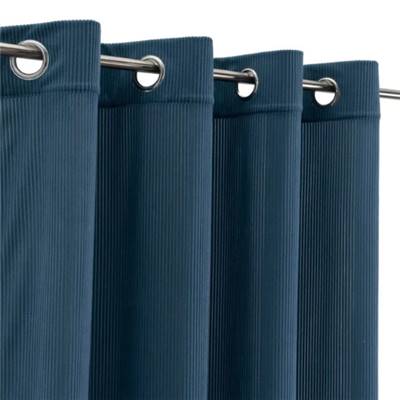 Canale rideau en velours côtelé bleu cobalt 140x260