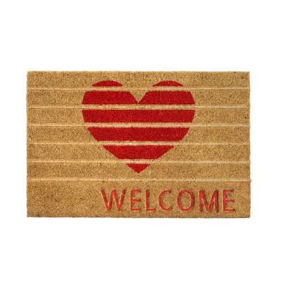 Hearty tapis en fibre de coco WELCOME coeur rouge 60x40cm