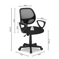 Hippa chaise de bureau classique noire réglable à roulettes