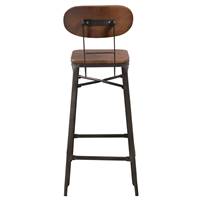 Suzie chaise de bar en bois contreplaqué foncé et métal H76