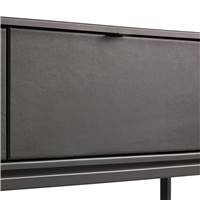 Sevin meuble TV en métal noir et cuir