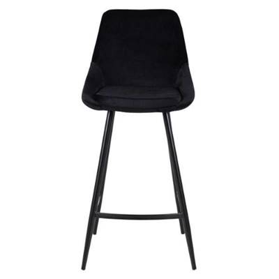 Bari chaise de bar velours noir H74cm