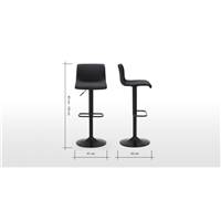 Sean tabouret ajustable noir