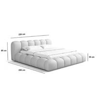 Cotton lit 180x200 avec rangement en tissu texturé beige
