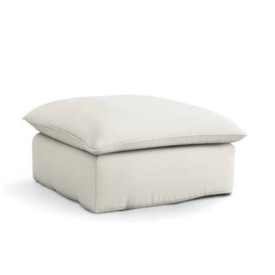 Kalisto pouf coton et lin blanc