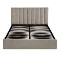 Geson lit-coffre 160x200 en velours taupe