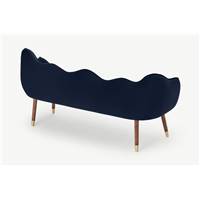 Alix banc en velours bleu