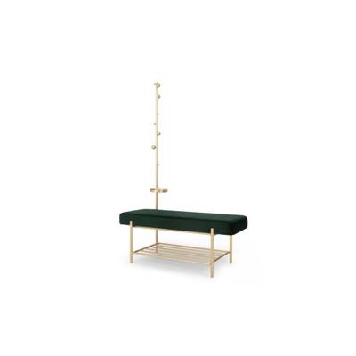 Asare banc et porte manteau vert sapin et laiton