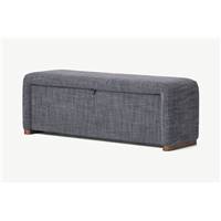 Palmi banc coffre gris ardoise et noyer