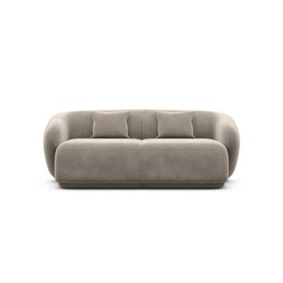Taigano canapé 2 places en velours beige foncé
