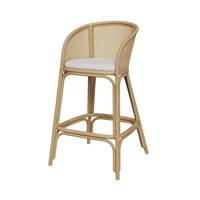 Raysa chaise ilot central en rotin et tissu crème H72