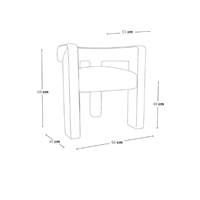 Celia fauteuil de table en tissu tramé taupe