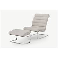 Bedford fauteuil et repose-pieds écru