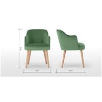 Swinton chaise à accoudoirs velours vert lounge