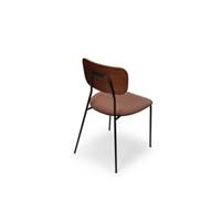 Portimo chaise tissu rouille et fer noir