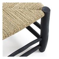 Hali tabouret tressé en bois noir