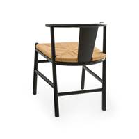 Mahoa chaise en bouleau noire et corde de papier tressée