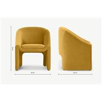 Shona chaise velours ocre vintage