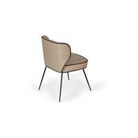 Valo chaise en tissu taupe et métal noir