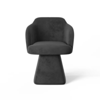 Licco fauteuil de table en velours noir