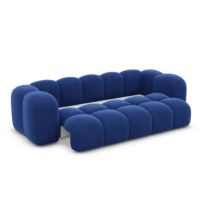 Cotton canapé 3 places convertible lit en velours bleu
