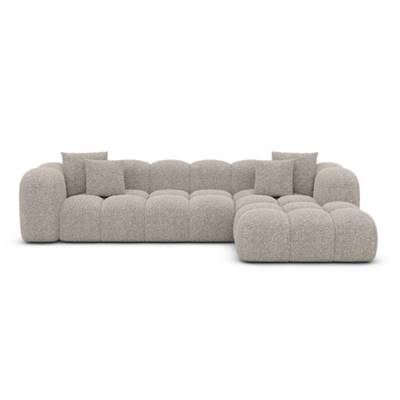 Cotton canapé d'angle droit en tissu bouclé toffe