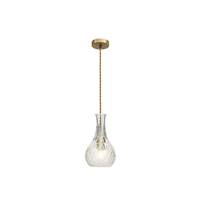Cassius suspension en verre strié et métal doré