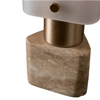 Corba lampe en verre et travertin