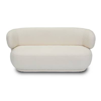 Havane canapé 2 places bois d'eucalyptus et tissu écru