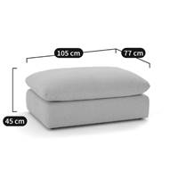 Friendly canapé modulable avec pouf en tissu texturé écru