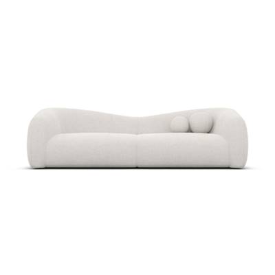 Rico canapé 3 places en tissu texturé blanc