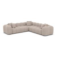 Cotton canapé corner en tissu texturé beige