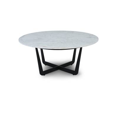 Lara table basse marbre blanc et métal Ø80