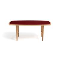 Lykel table basse chêne plateau laqué rouge foncé