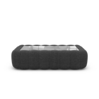 Ralia table basse rectangulaire en tissu texturé gris anthracite et verre