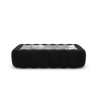 Ralia table basse rectangulaire en velours noir avec plateau en verre