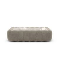 Ralia table basse rectangulaire en velours beige foncé avec plateau en verre